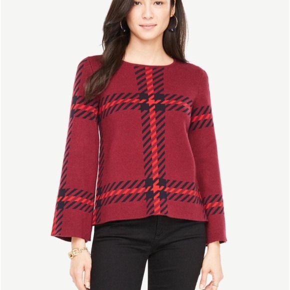 Ann Taylor Sweaters - 2/$20 Ann Taylor Plaid Wool Blend Sweater